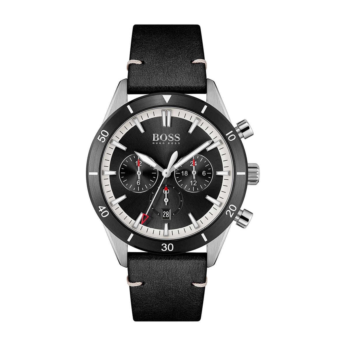 MONTRE HUGO BOSS SANTIAGO HOMME CHRONO CUIR - ACIER